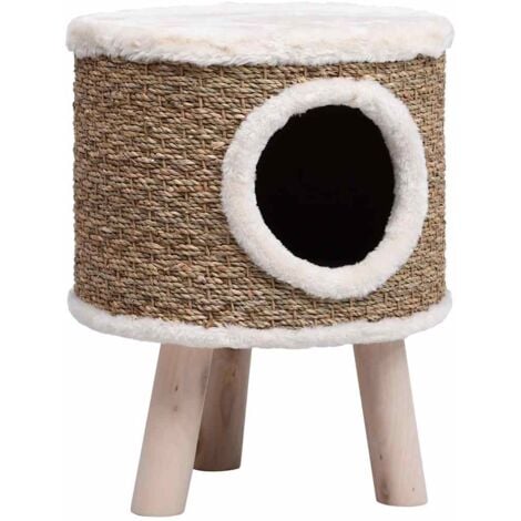 Maison pour chat avec pieds en bois 41 cm Herbiers marins vidaXL