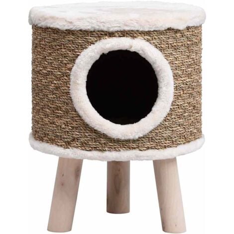 Maison pour chat avec pieds en bois 41 cm Herbiers marins vidaXL