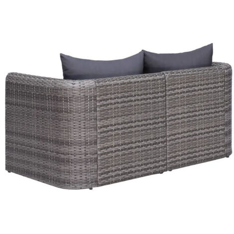 Canapés d'angle de jardin 2 pcs Gris Résine tressée vidaXL
