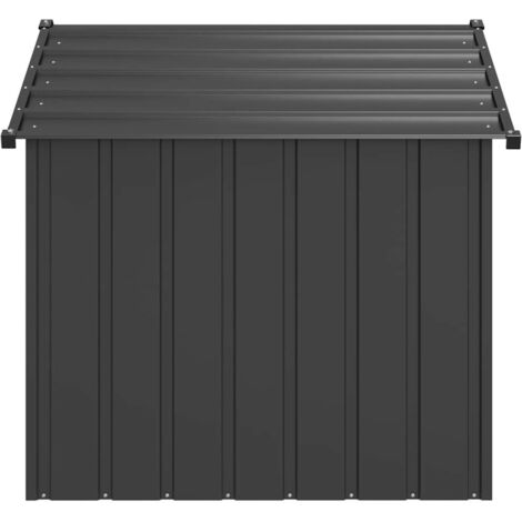 Niche pour chien avec toit noir 131x101x102 cm acier galvanisé vidaXL