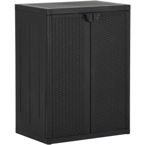 Armoire de rangement de jardin Noir 65x45x88 cm PP Rotin vidaXL