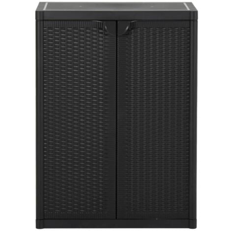Armoire de rangement de jardin Noir 65x45x88 cm PP Rotin vidaXL
