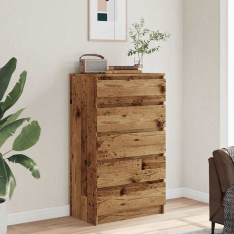 Commode vieux bois 60x36x103 cm bois d'ingénierie vidaXL