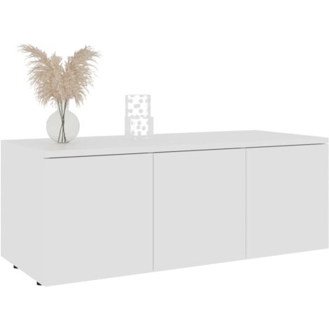 Meuble TV Blanc 80x34x30 cm Bois d'ingénierie vidaXL