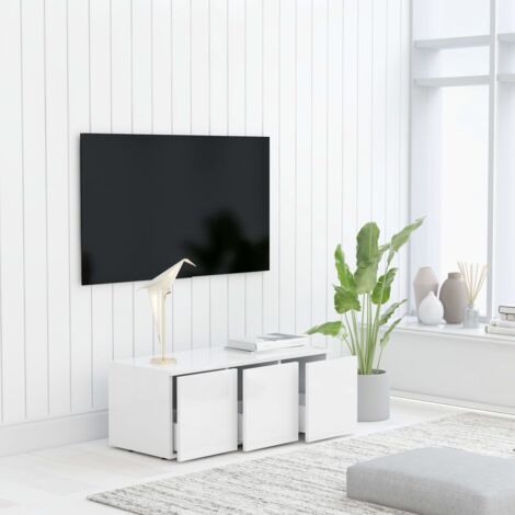 Meuble TV Blanc 80x34x30 cm Bois d'ingénierie vidaXL