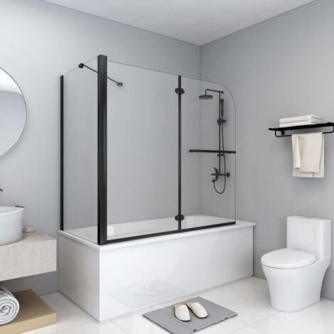 Cabine de douche pliante ESG 120x68x130 cm noir vidaXL