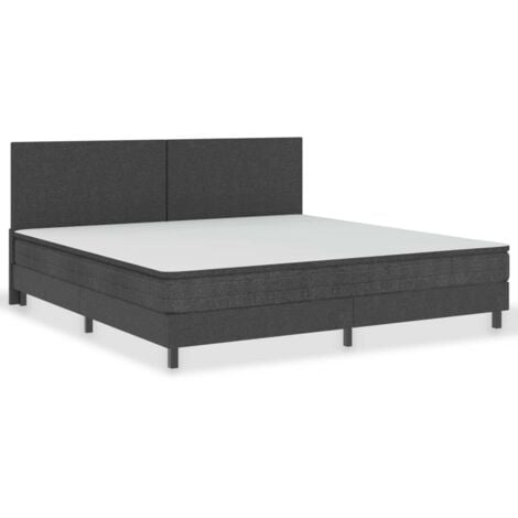 Sommier à lattes de lit sans matelas gris tissu 200x200 cm vidaXL