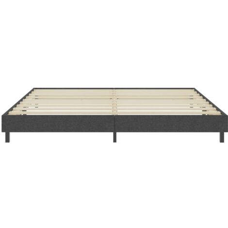 Sommier à lattes de lit sans matelas gris tissu 200x200 cm vidaXL