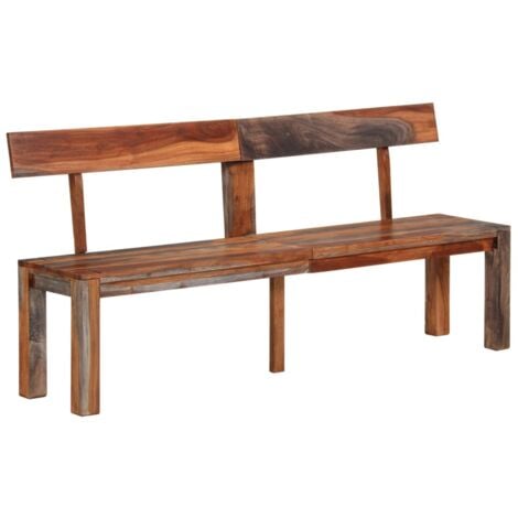 Banc avec dossier 160 cm gris bois massif d'acacia vidaXL