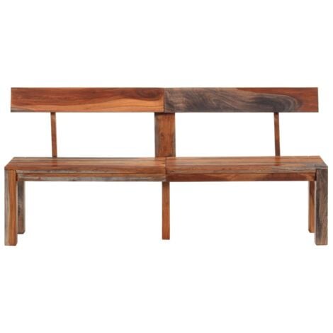 Banc avec dossier 160 cm gris bois massif d'acacia vidaXL