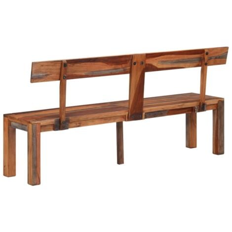 Banc avec dossier 160 cm gris bois massif d'acacia vidaXL