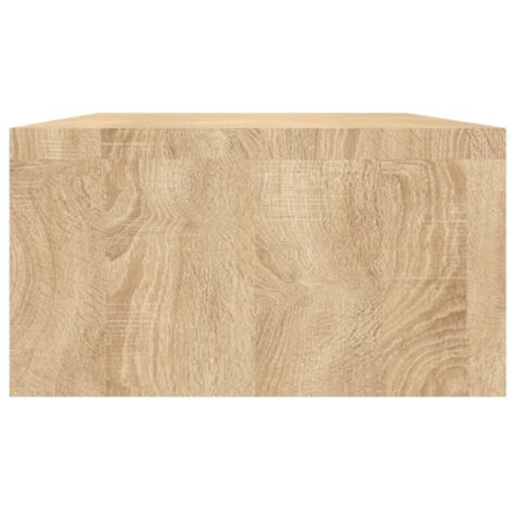 Support Moniteur Bois Chêne Sonoma 100x24x13cm - Réhausseur Bureau Avec Étagerange - Aggloméré