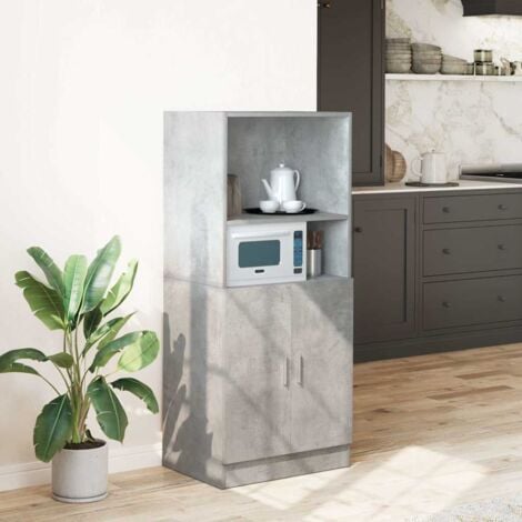 Armoire de cuisine gris béton 57x41,5x131,5 cm bois ingénierie vidaXL