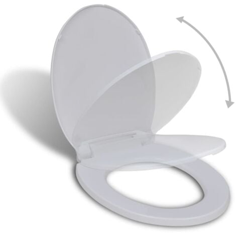 Soft-close Toilet Seat White Oval vidaXL