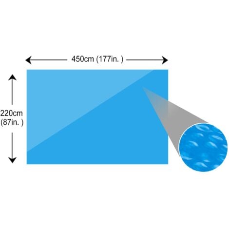 Bâche de piscine rectangulaire 450 x 220 cm PE Bleu vidaXL