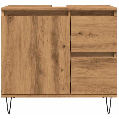 Armoire de lavabo de salle de bain chêne artisanal 65x33x60 cm vidaXL