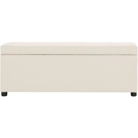 Banc avec compartiment de rangement 116 cm Crème Polyester vidaXL