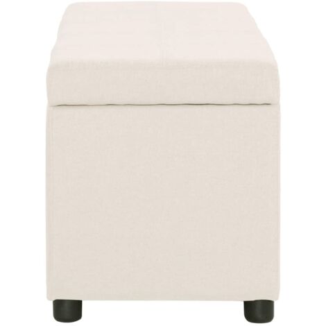 Banc avec compartiment de rangement 116 cm Crème Polyester vidaXL