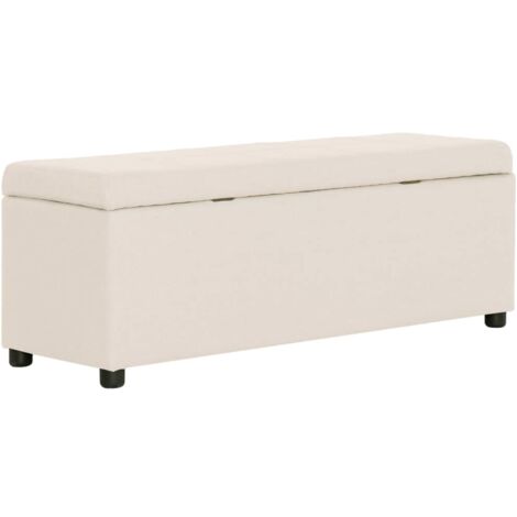 Banc avec compartiment de rangement 116 cm Crème Polyester vidaXL