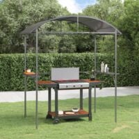 Gazebo BBQ et étagères latérales anthracite 220x115x230cm acier vidaXL