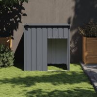Niche pour chien avec toit anthracite acier galvanisé vidaXL
