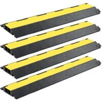 Rampe de protection de câble 4 pcs 2 canaux caoutchouc 101,5 cm vidaXL