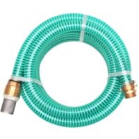 Tuyau d'aspiration avec raccords en laiton 7 m 25 mm Vert vidaXL