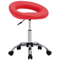 Chaise de travail roulante Rouge Similicuir vidaXL