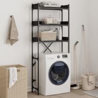Étagère de lave-linge noir 67x25x163 cm bois d'ingénierie vidaXL