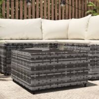 Table basse de jardin carré gris 50x50x30 cm résine tressée vidaXL