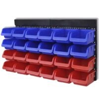 Étagère à outils de garage murale 2 pcs Bleu et rouge  vidaXL
