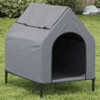 Niche pour chien gris clair tissu oxford et acier vidaXL