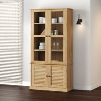 Vitrine en verre VIGO 85x35x170 cm bois massif de pin vidaXL