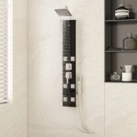 Panneau de douche Verre 18x45,5x130 cm Noir vidaXL