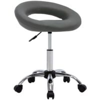 Chaise de travail roulante Gris Similicuir vidaXL