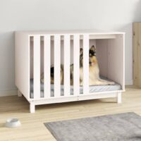 Niche pour chien Blanc 100x70x72 cm Bois de pin massif vidaXL