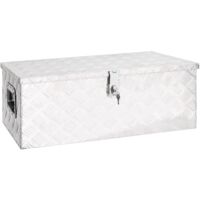 Boîte de rangement Argenté 80x39x30 cm Aluminium vidaXL