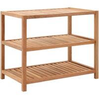 Étagère de salle de bain Bois de noyer massif 65x40x55 cm vidaXL