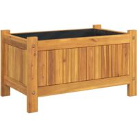 Jardinière avec doublure 54x31x30 cm bois massif d'acacia vidaXL