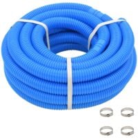 Tuyau de piscine avec colliers de serrage Bleu 38 mm 12 m vidaXL