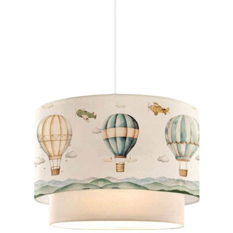 Suspension luminaire plafonnier enfant abat jour beige 30x20 cm (1/5)