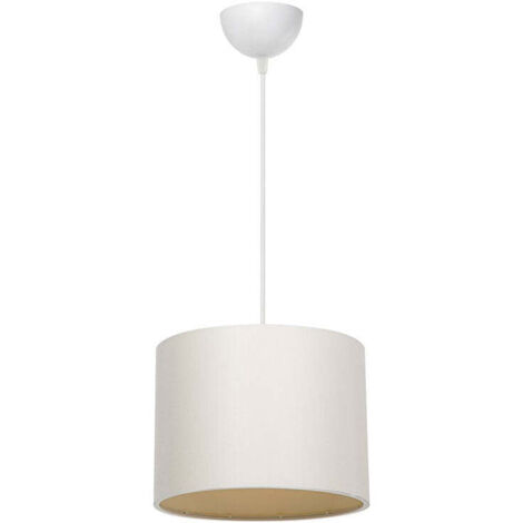 Suspension luminaire Plafonnier PΕ27 blanc crème D22x60cm (1/5)
