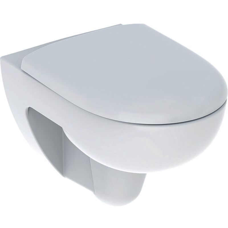 Pack WC Suspendu Rénova sans Bride 54cm à fond Creux avec Abattant Blanc - Gébérit
