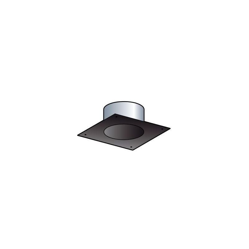 Plaque finition tubage carree 20x20cm (section 30x30) noir (ral9019) dn80mm