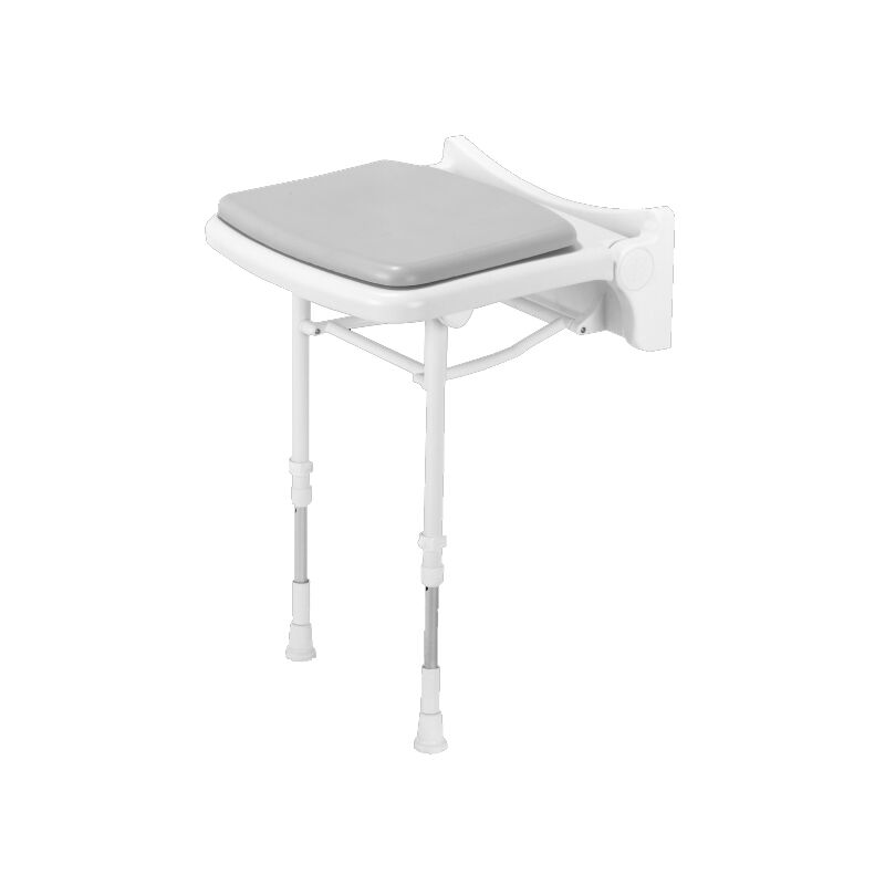 Siège De Douche Rembourré Compact Aidapt Avec Pieds - Siège Pliable Blanc Pour Salle De Bain
