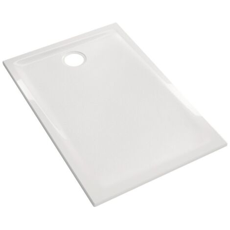 Geberit – Receveur de douche à encastrer ultra-plat 100x90cm – Céramique émaillée 4 côtés – Traitement antigliss PN18 – Pour bonde siphoïde 90mm