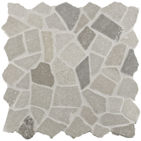 Mosaïque pierre naturelle antidérapante 30x30cm – Effet pierre – Couleur ice grey – Pour applications intérieures et extérieures