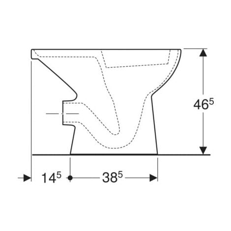 Cuvette WC surélevée Bastia - Sortie horizontale - Geberit - 66x36cm - Blanc