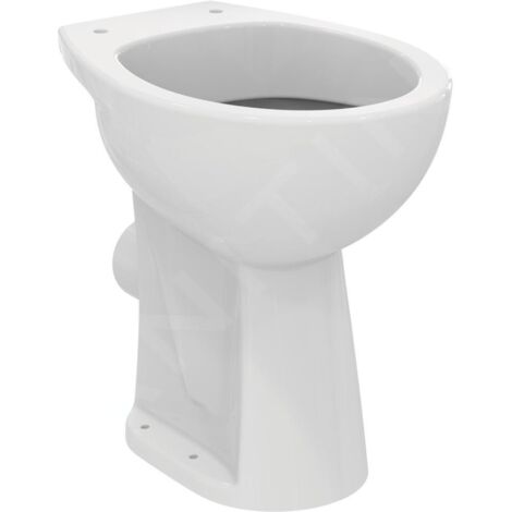 Porcher – Cuvette WC surélevée 48x36,5cm – Hauteur d'assise 47cm – Sortie horizontale – Chasse directe pour rinçage efficace – Porcelaine vitrifiée