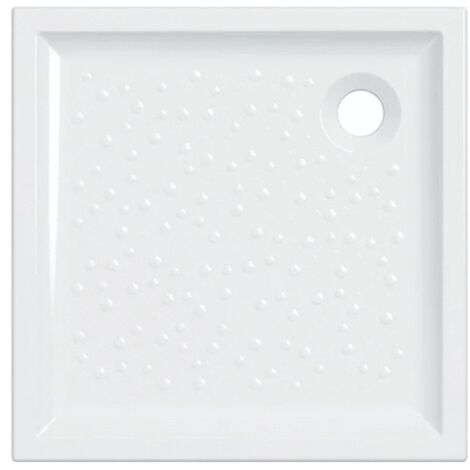 Geberit – Receveur de douche carré en céramique blanc brillant 80x80cm – Hauteur 7cm – Bonde décentrée 90mm – Installation à poser